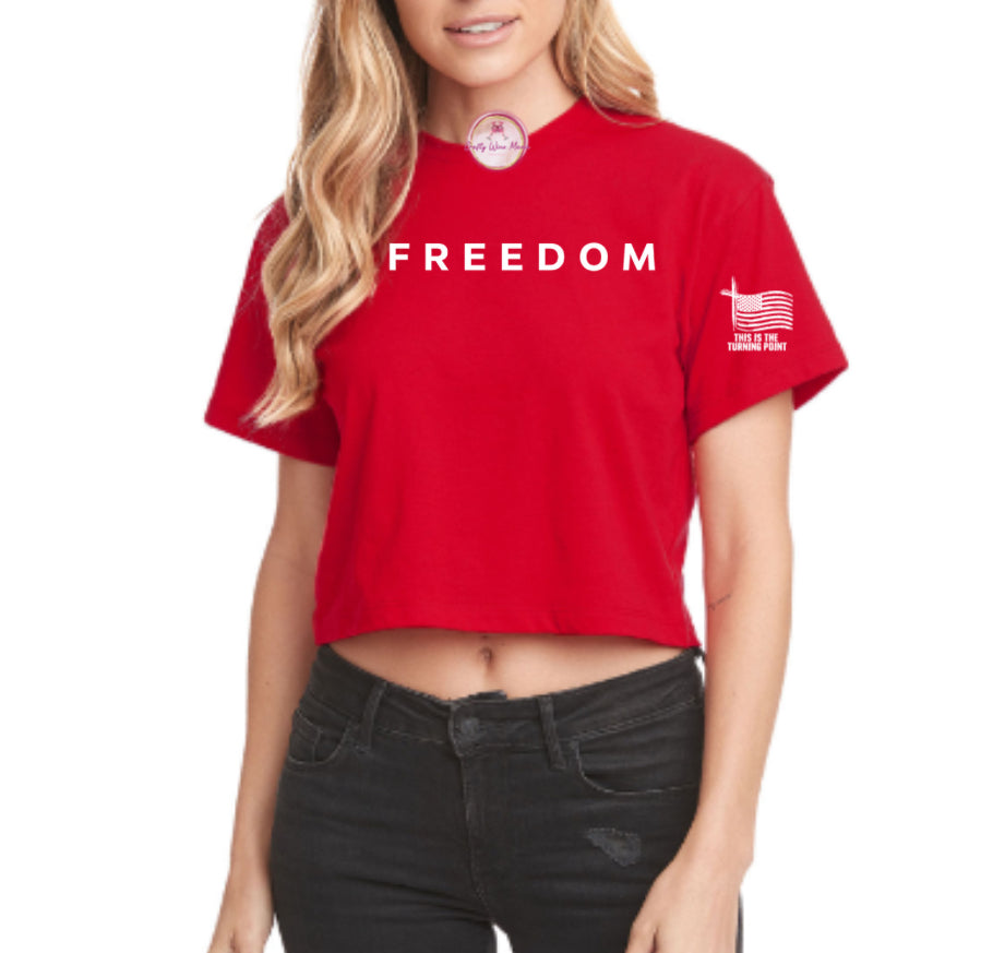 Freedom w/Flag on Sleeve - Red For Charlie Kirk Day