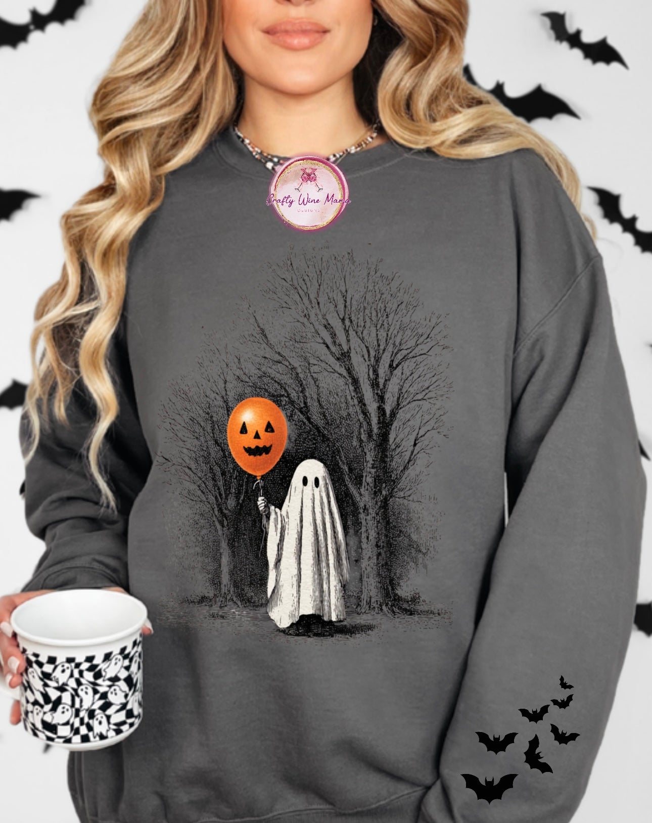 Ghost w/Pumpkin Balloon