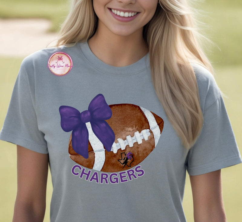 Chargers Football with Bow