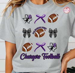 Chargers Football with Bows