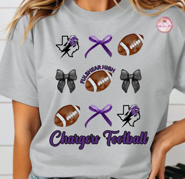 Chargers Football with Bows