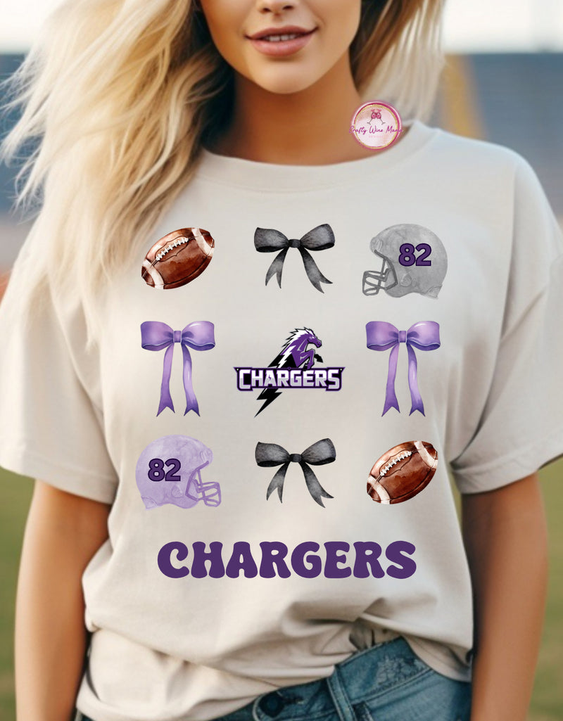 Chargers Football with Bows Option 2