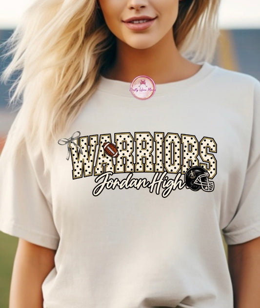 Warriors Polka Dots with Bow