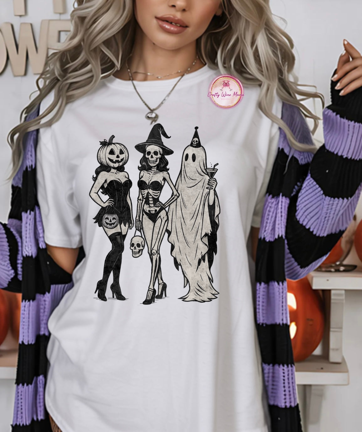 Pumpkin Skeleton Ghost