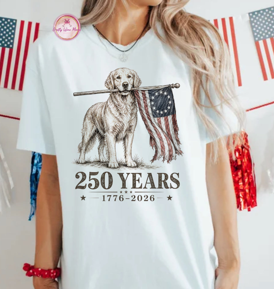 250 Years Dog with Flag