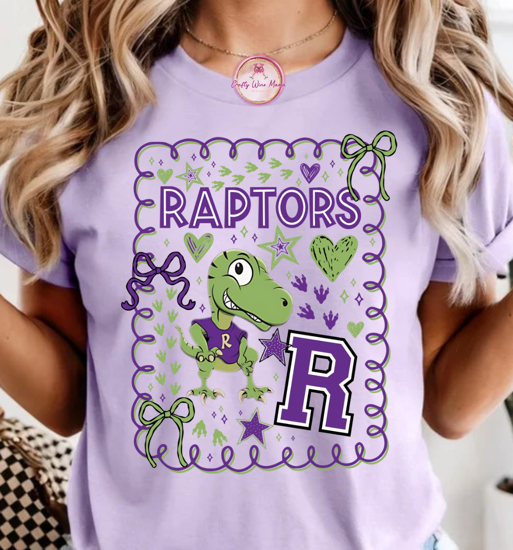 Randle Raptors w/R & Bows - New Design 2025 – Craftywinemamadesigns