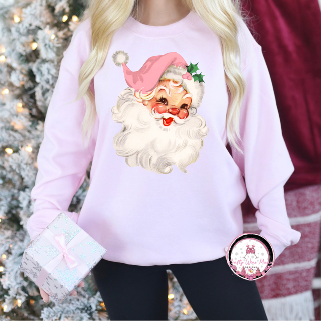 Baby Pink Vintage Santa